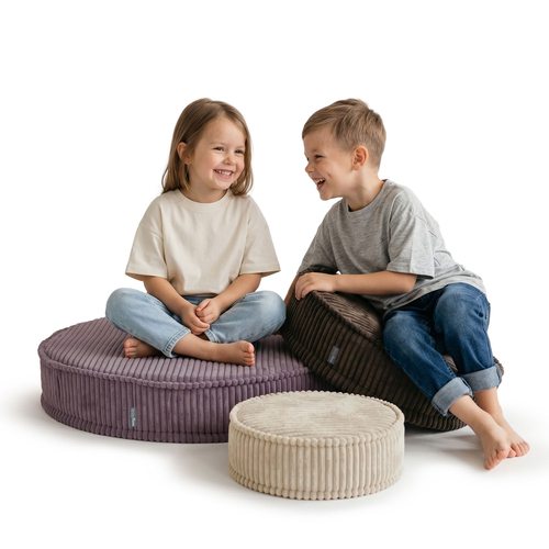 KiddyMoon 3-Piece Foam Elements for Kids Children's Room Accessory, beżowy-brązowy-fioletowy