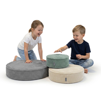 KiddyMoon 3-Piece Foam Elements for Kids Children's Room Accessory, zielony-beżowy-ciemnoszary