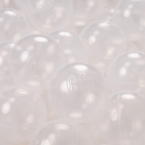 KiddyMoon Soft Plastic Play Balls ∅ 6cm / 2.36 Multi Colour Made in EU, transparent, 100 Balls/6cm-2.36in