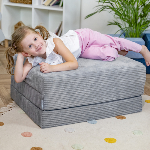 KiddyMoon Multifunctional Foam Mattress, Foldable Armchair for Kids, Children’s Sofa, Folding Couch Chair, dark grey, Mattress