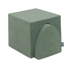 KiddyMoon Foam Playground Velvet For Kids Obstacle Course For Children Montessori Toy For Babies Soft Construction Blocks Element, forest green, Multi-Size