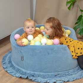 KiddyMoon Soft Plastic Play Balls ∅ 7cm/2.75in Mono-colour certified Made in EU, pastel yellow, 50 Balls/7cm-2.75in