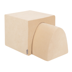 KiddyMoon Foam Playground Velvet For Kids Obstacle Course For Children Montessori Toy For Babies Soft Construction Blocks Element, sand beige, Multi-Size