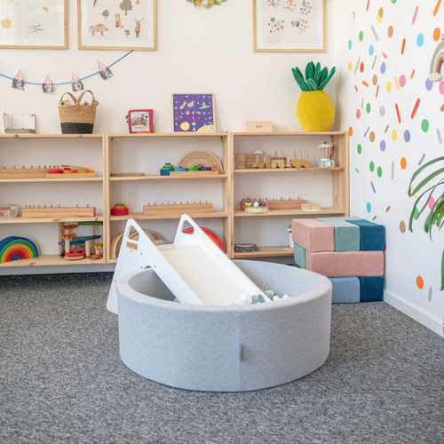 KiddyMoon Wooden Slide Chair 2in1 for Children, Slide for Ball Pit SC-002 White, Large