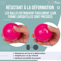 KiddyMoon Soft Plastic Play Balls ∅ 7cm/2.75in Multi-colour Made in EU, transparent/grey/white/pink/mint