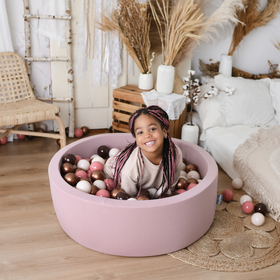 KiddyMoon Soft Plastic Play Balls ∅ 7cm/2.75in Multi-colour Made in EU, brown/copper/pastel beige/salmon, 100 Balls/7cm-2.75in