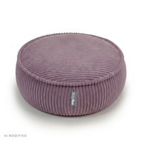 KiddyMoon Kids’ Foam Pouffe with Removable Cover, light grey, L