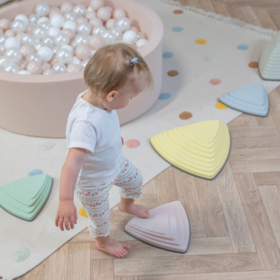 KiddyMoon Balance Stones for Children Stepping Stones Kids Balance River Stones Non-Slip Balance Beams Balance Blocks Anti-Slip Toys Obstacle Course Toddler Balance Motor Skills, Multicolor, 11 Pieces