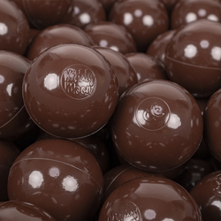 KiddyMoon Soft Plastic Play Balls ∅ 7cm/2.75in Mono-colour certified Made in EU, brown, 100 Balls/7cm-2.75in
