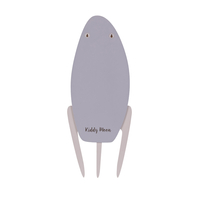 KiddyMoon wall decor kids room nursery wood mdf multiple shapes 3D, rocket: grey, UNI