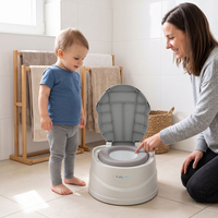 KiddyMoon Potty Training Chair for Toddlers with Step Stool and Lockable Lid, Grey, UNI