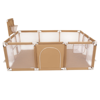 Baby Playpen Big Size Playground with Plastic Balls for Kids, beige, No Balls