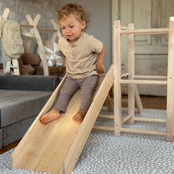 KiddyMoon wooden playground with a slide for kids, , UNI