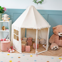 KiddyMoon Play Tent for Kids Pavilion Playhouse Indoor Outdoor NK-002, natural colour