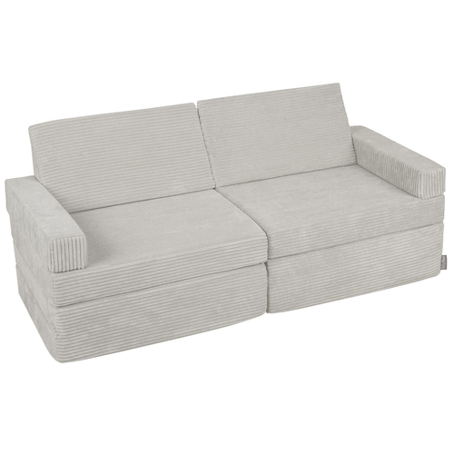 KiddyMoon Foam Sofa for Children Multifunctional Mattress Armchair Kids Foldable  Bed Folding Toddler Couch Chair for Playroom Bedroom Living Room, light grey, 140x55x30 cm
