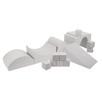 KiddyMoon light grey playground dice / wedge M/ hill/ tunnel/ ramp M/ half-shaft M/ step PPZ-217 , Light Grey