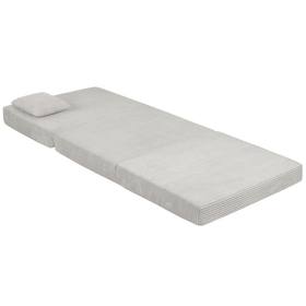 KiddyMoon Multifunctional Foam Mattress Foldable Bed Armchair Kids Children Sofa Folding Toddler Couch Chair for Playroom Bedroom Living Room, light grey, Mattress with Pillow