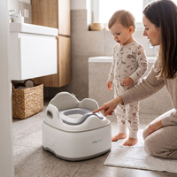 KiddyMoon Potty Training Chair for Toddlers Lockable Cover Anti-Slip Elements, Beige, UNI