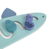 KiddyMoon Montessori Activity Board For Kids Wood Dinosaur Motor Skills AB-001, Blue, UNI