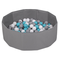 children colourfull foldable ballpit plastic balls, gray:gray/white/turquoise, 100 balls