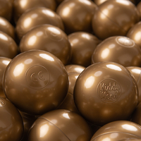 KiddyMoon Soft Plastic Play Balls ∅ 7cm/2.75in Mono-colour certified Made in EU, gold, 300 Balls/7cm-2.75in