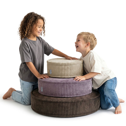 KiddyMoon 3-Piece Foam Elements for Kids Children's Room Accessory, beżowy-fioletowy-brązowy