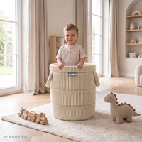 KiddyMoon KM-BIN Toys basket, Beige