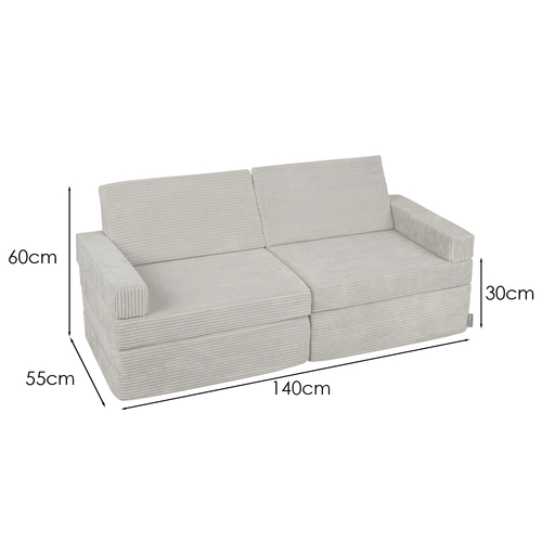KiddyMoon Foam Sofa for Children Multifunctional Mattress Armchair Kids Foldable  Bed Folding Toddler Couch Chair for Playroom Bedroom Living Room, light grey, Sofa