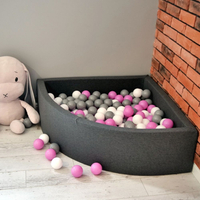 KiddyMoon Soft Plastic Play Balls ∅ 7cm/2.75in Multi-colour Made in EU, grey/white/pink, 50 Balls/7cm-2.75in