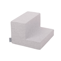 KiddyMoon Foam Playground for Kids Obstacle Course for Children Montessori Toy for Babies Soft Construction Blocks Element, Steps, Certified Made in The EU, light grey, Multi-Size