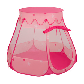 Play Tent For Kids Castle Baby Playhouse For Children With Colorful Balls Pop Up Perfect For Indoor And Outdoor Easy Set Up Includes Carry Bag, pink: white/grey/babyblue/powder pink, 105x90cm/100 balls