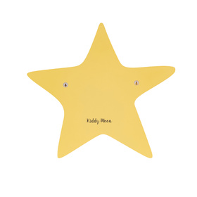 KiddyMoon wall decor kids room nursery wood mdf multiple shapes 3D, star: yellow, UNI