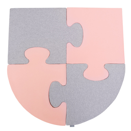 KiddyMoon soft foam puzzle set for children 4pcs, Pink/Light Grey