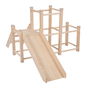 KiddyMoon wooden playground with a slide for kids, , UNI