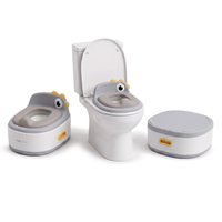 KiddyMoon Potty Training Chair for Toddlers 3-in-1 Seat and Step Stool, Grey, UNI