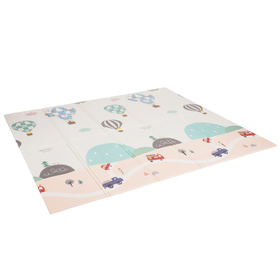 KiddyMoon Baby Play Mat Double-Sided Foam Mat For Kids Crawling Mat For Children Encourages Imagination Colourful Patterns Play Area Foldable Ideal for Indoors and Outdoors, Gray-Baloons, 180x200x1cm