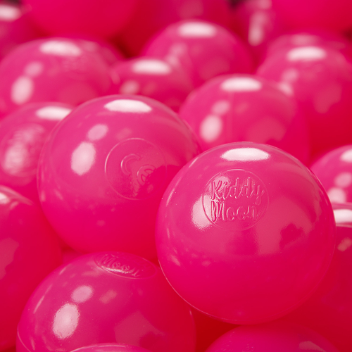 KiddyMoon Soft Plastic Play Balls ∅ 7cm/2.75in Multi-colour Made in EU, Dark Pink, 50 Balls/7cm-2.75in