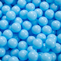 KiddyMoon Soft Plastic Play Balls ∅ 7cm/2.75in Mono-colour certified Made in EU, baby blue, 100 Balls/7cm-2.75in