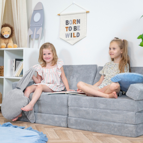 KiddyMoon Multifunctional Foam Mattress, Foldable Armchair for Kids, Children’s Sofa, Folding Couch Chair, dark grey, Mattress