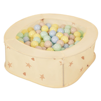 Ballpit Playpen For Kids, Babies And Toddlers Children Foldable Portable Indoor Outdoor, Light Beige: Pastel Beige-Pastel Blue-Pastel Yellow-Mint, 400 Balls