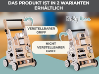 KiddyMoon Wooden Walker for Babies and Toddlers Push-Along WK-001, Black - White, Standard