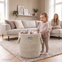 KiddyMoon KM-BIN Toys basket, Beige