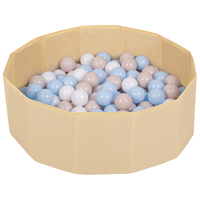 children colourfull foldable ballpit plastic balls, light beige:pastel beige/pastel blue/white, 300 balls