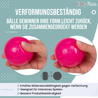 KiddyMoon Soft Plastic Play Balls ∅ 7cm/2.75in Multi-colour Made in EU, light pink/pink/dark pink, 700 Balls/7cm-2.75in