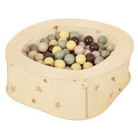 Ballpit Playpen For Kids, Babies And Toddlers Children Foldable Portable Indoor Outdoor, Light Beige: Pastel Beige-Green/Grey-Pastel Yellow-Brown, 200 Balls