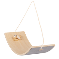 KiddyMoon Wooden Balance Board for Children Wooden Swing Board with Rope Montessori Toy for Kids Made of Wood Balancing Wobble Board for Babies 80x30cm, natural, board