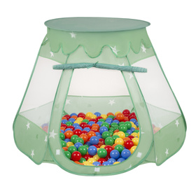 Play Tent For Kids Castle Baby Playhouse For Children With Colorful Balls Pop Up Perfect For Indoor And Outdoor Easy Set Up Includes Carry Bag, mint:yellow/green/blue/red/orange, 105x90cm/100 balls