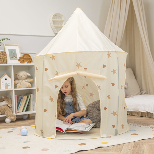 Play Tent With Tunnel Pop Up Inspires Imagination And Movement, light beige, tunnel + play tent