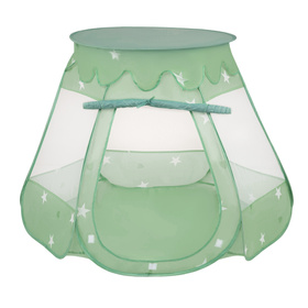Play Tent For Kids Castle Baby Playhouse For Children With Colorful Balls Pop Up Perfect For Indoor And Outdoor Easy Set Up Includes Carry Bag, mint:pearl/grey/transparnet/babyblue/mint, 105x90cm/100 balls
