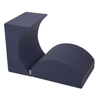 KiddyMoon Foam Playground for Kids Obstacle Course for Children Montessori Toy for Babies Soft Construction Blocks Element, Ramp/Halfshaft, Certified Made in The EU, darkblue:-, Multi-Size